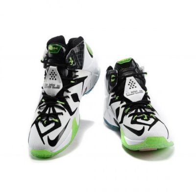 Nike Erkek Lebron 12 Beyaz Renkli / Siyah Basketbol Ayakkabısı Türkiye - O9GI8J1W